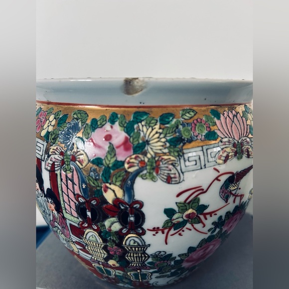 Vintage Chinese Porcelain Fish bowl | Jardiniere | Famille Rose | - Picture 7 of 8